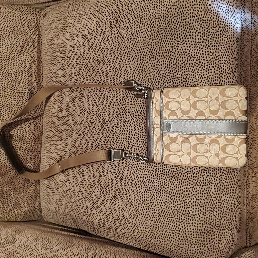 Coach Crossbody Signature Canvas and Leather Bag
